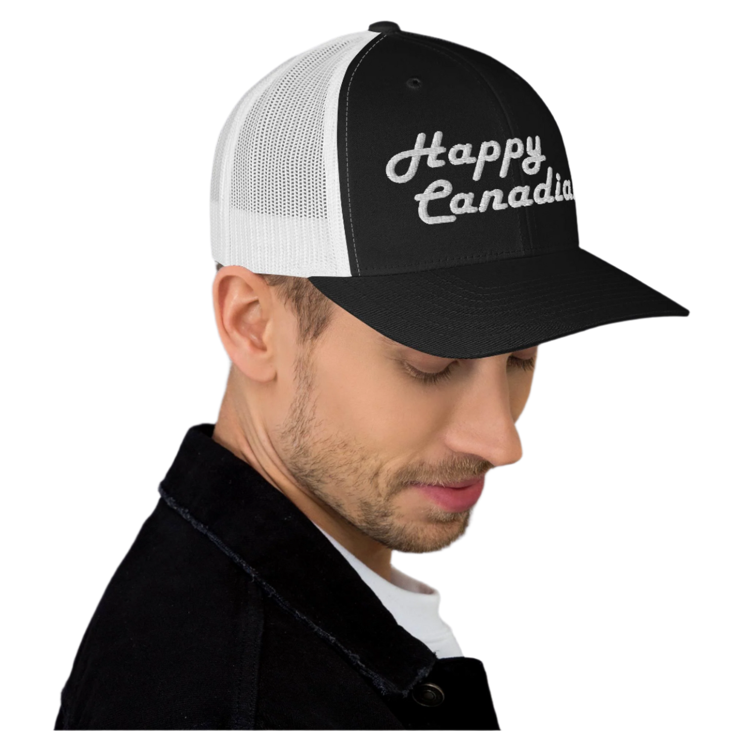 The Happy Canadian White Mesh Hat